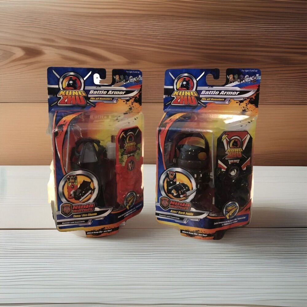 Kung Zhu Battle Armor Ninja Warriors Lot Fire Chunin & Dark Jonin NIB 2010 Cepia